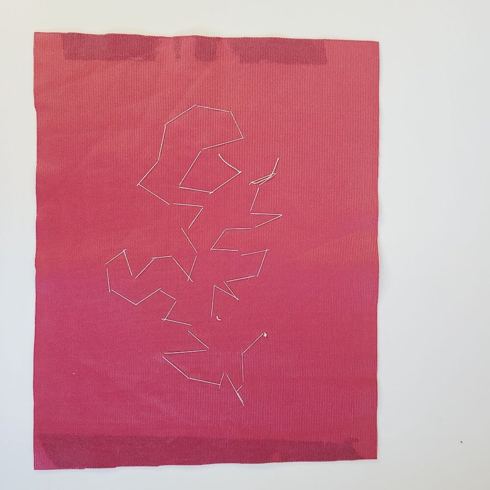 Handcrafted Floral Applique On Deep Burgundy Velvet 1970's White Petals Sequence - Picture 11 of 11